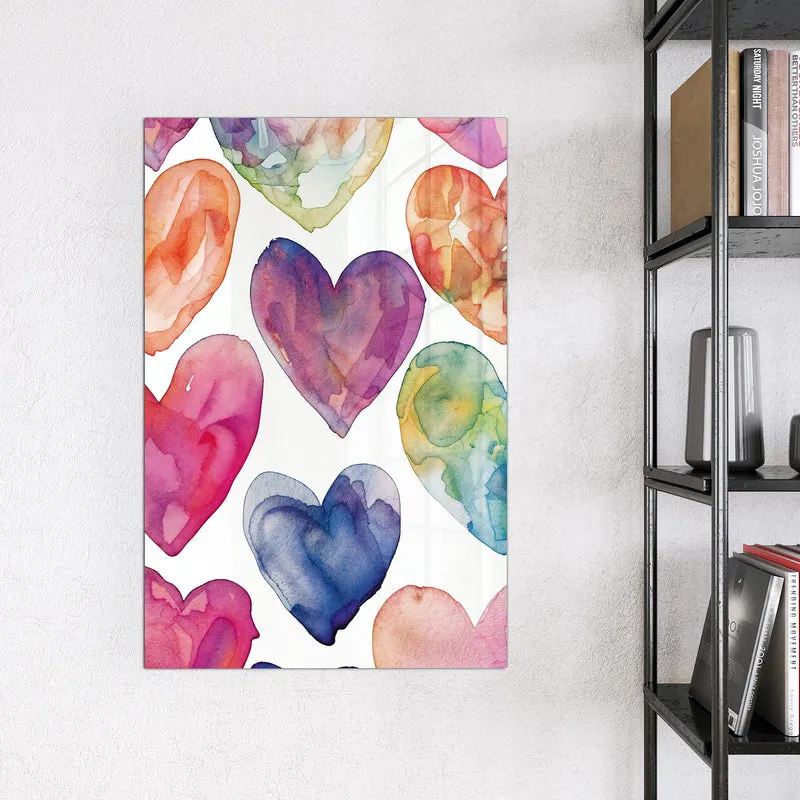Magnettafel - Aquarellherzen
