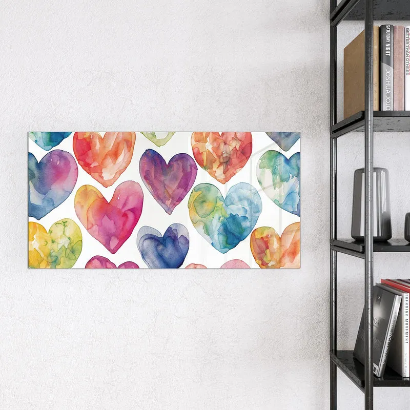 Magnettafel - Aquarellherzen