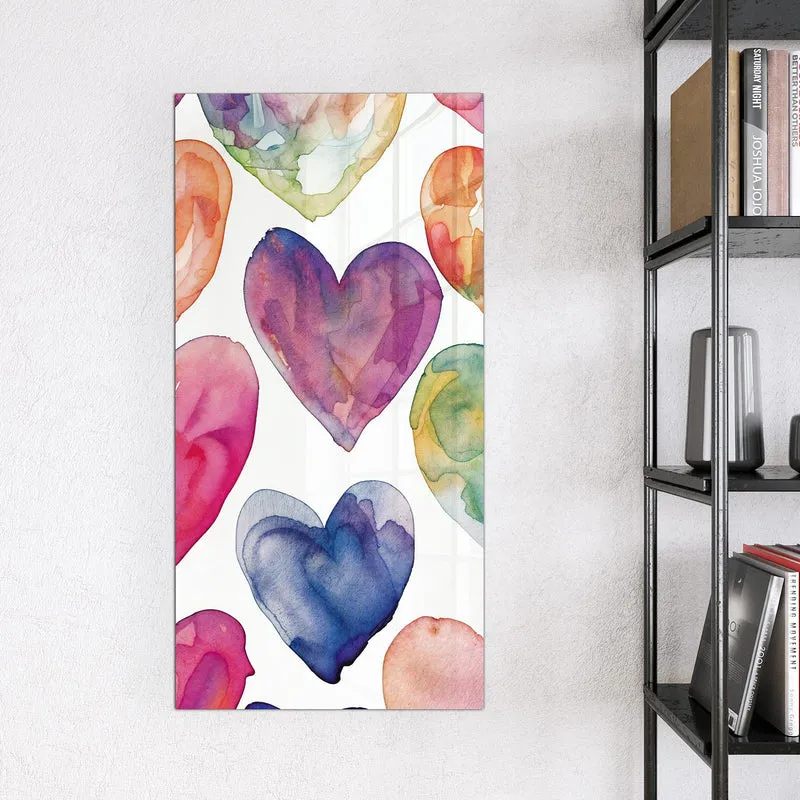 Magnettafel - Aquarellherzen