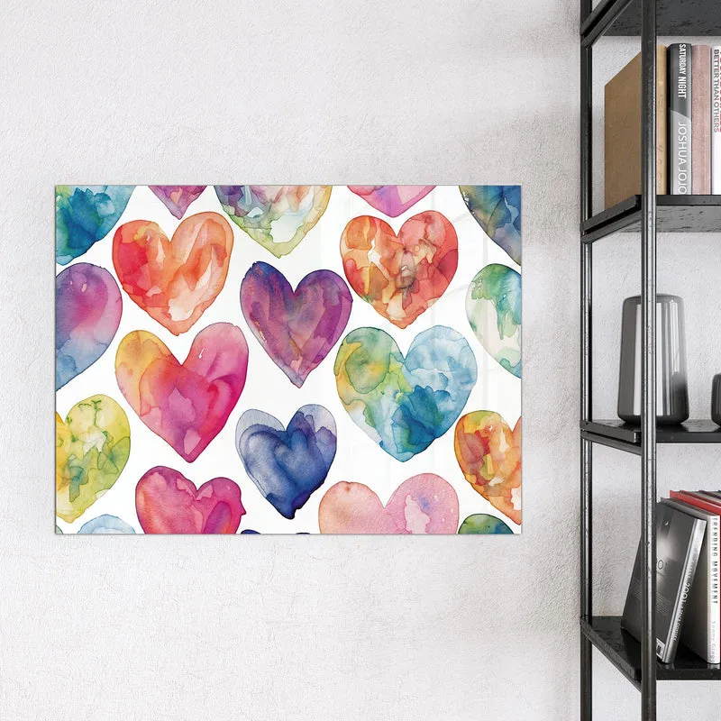 Magnettafel - Aquarellherzen
