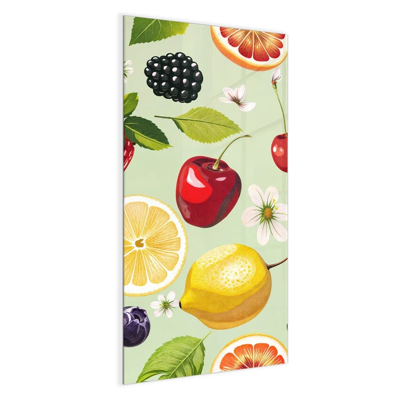 Magnettafel - Früchte auf Pastellgrün