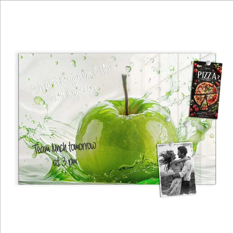 Magnettafel - Grüner Apfel im Spritzer