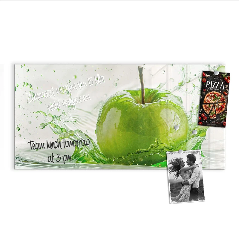 Magnettafel - Grüner Apfel im Spritzer