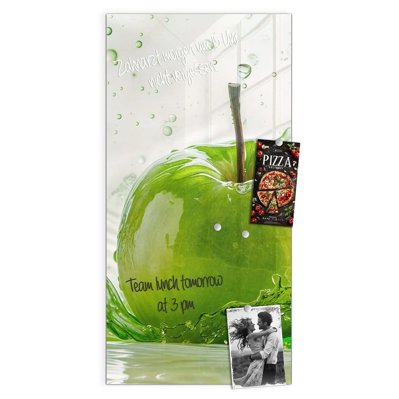 Magnettafel - Grüner Apfel im Spritzer