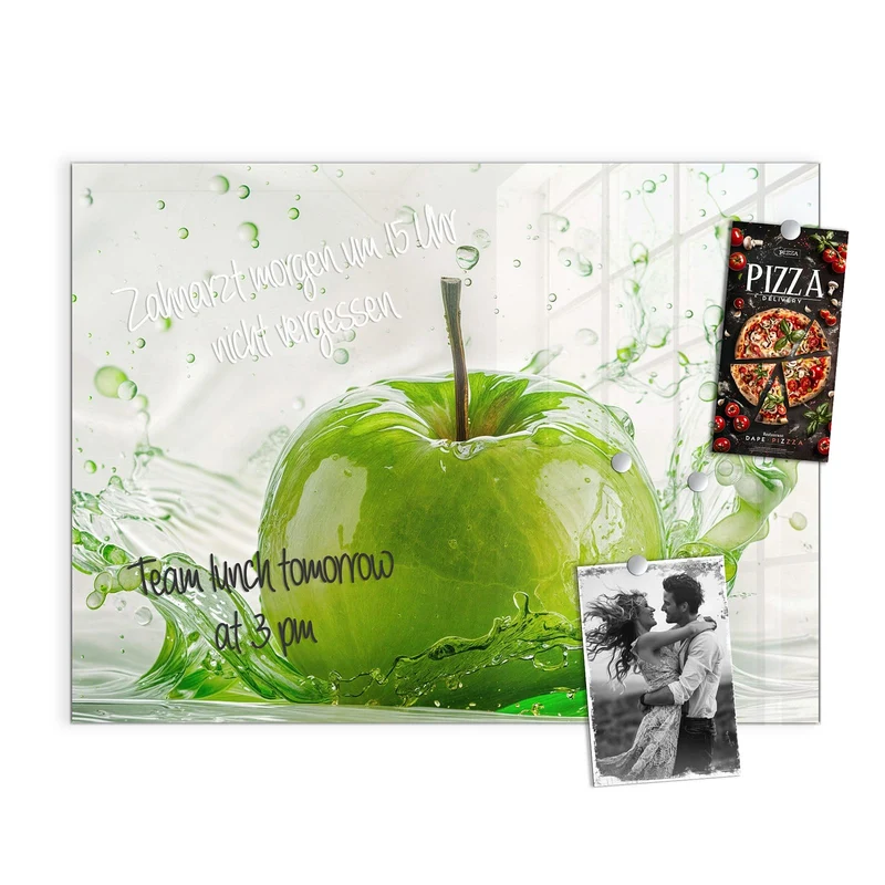 Magnettafel - Grüner Apfel im Spritzer