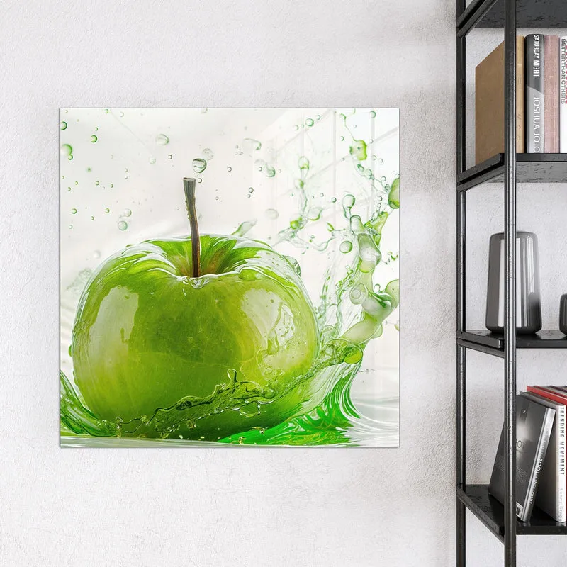 Magnettafel - Grüner Apfel im Spritzer
