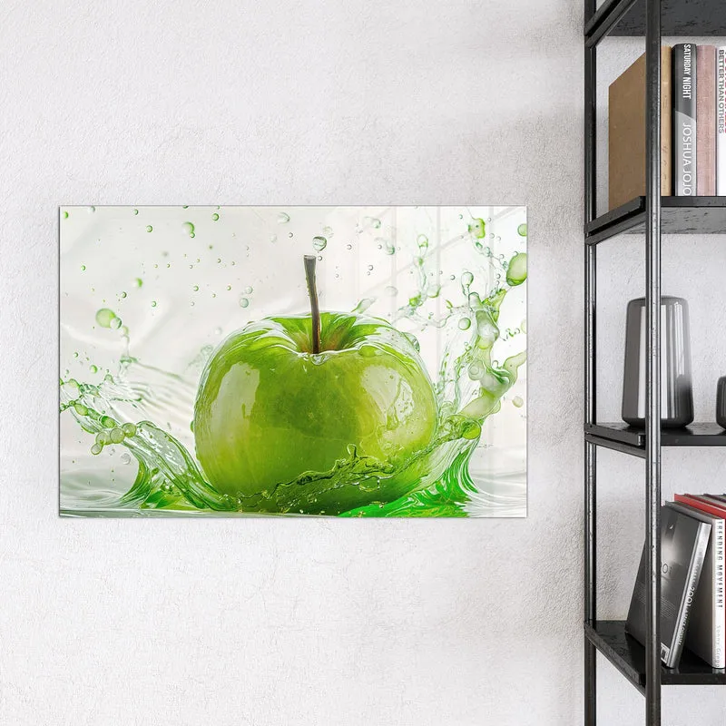Magnettafel - Grüner Apfel im Spritzer