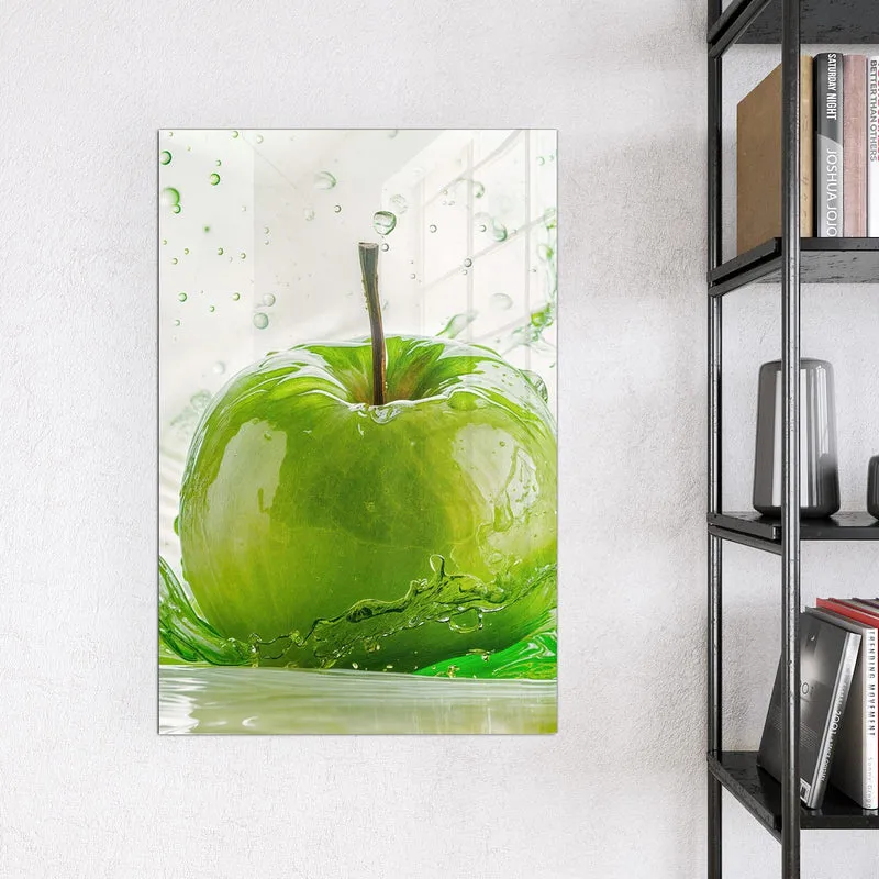 Magnettafel - Grüner Apfel im Spritzer