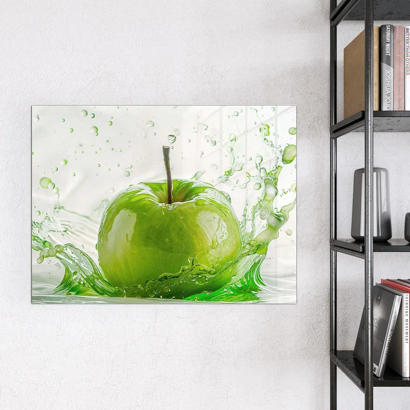 Magnettafel - Grüner Apfel im Spritzer