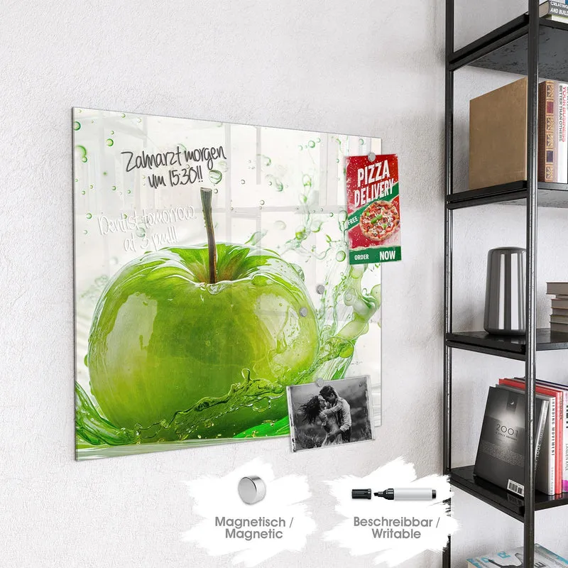 Magnettafel - Grüner Apfel im Spritzer