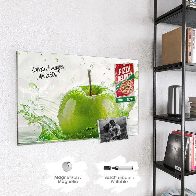 Magnettafel - Grüner Apfel im Spritzer