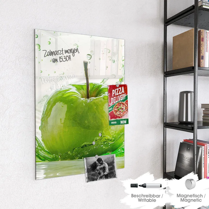 Magnettafel - Grüner Apfel im Spritzer