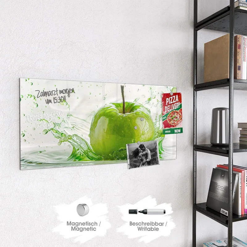 Magnettafel - Grüner Apfel im Spritzer