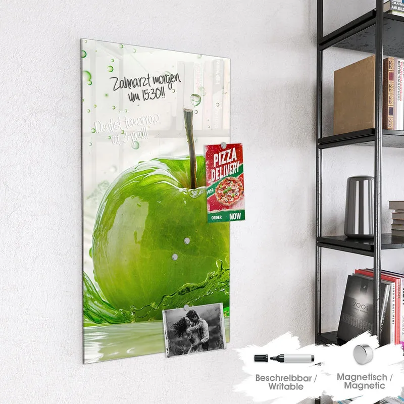 Magnettafel - Grüner Apfel im Spritzer