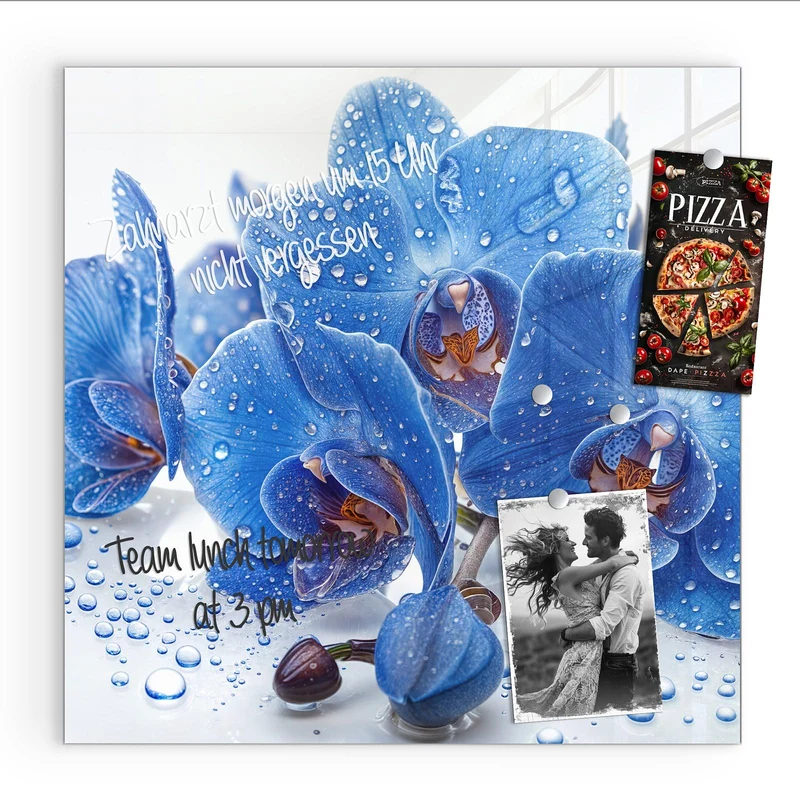 Magnettafel - Blaue Orchideen