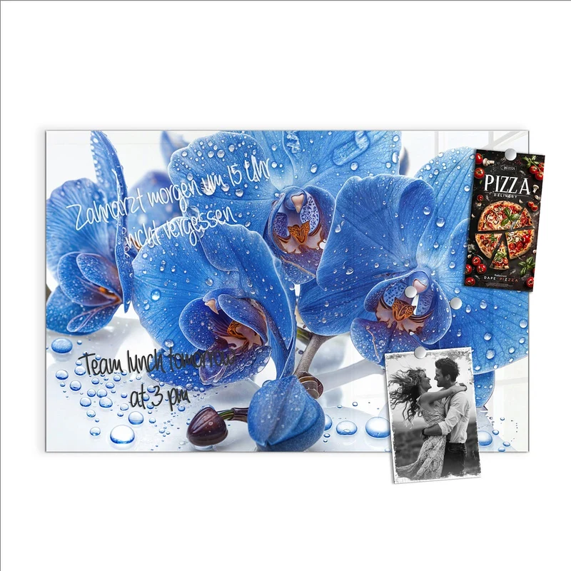 Magnettafel - Blaue Orchideen