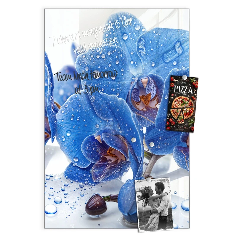 Magnettafel - Blaue Orchideen