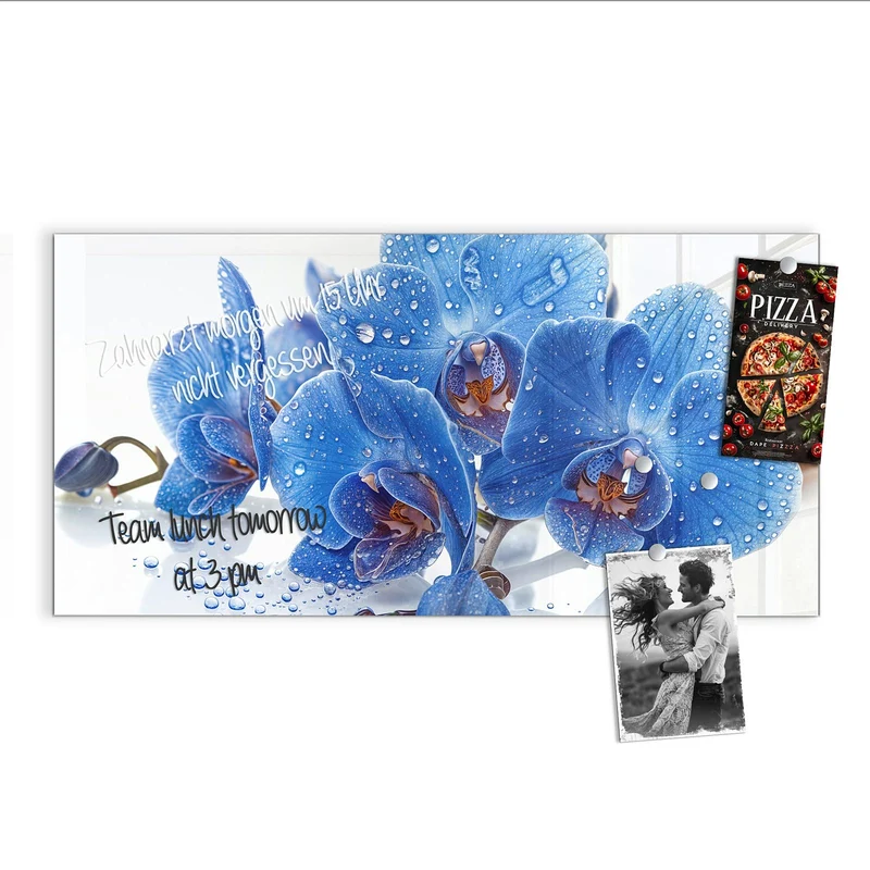 Magnettafel - Blaue Orchideen