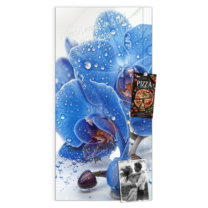 Magnettafel - Blaue Orchideen