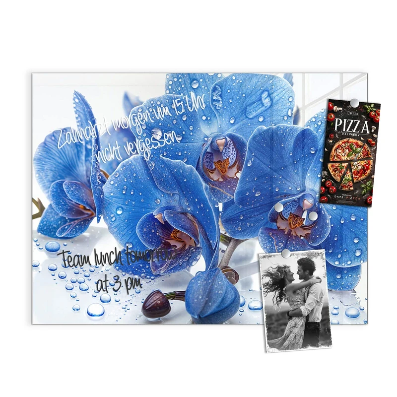 Magnettafel - Blaue Orchideen