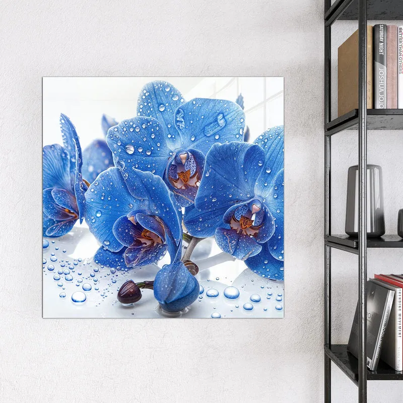 Magnettafel - Blaue Orchideen