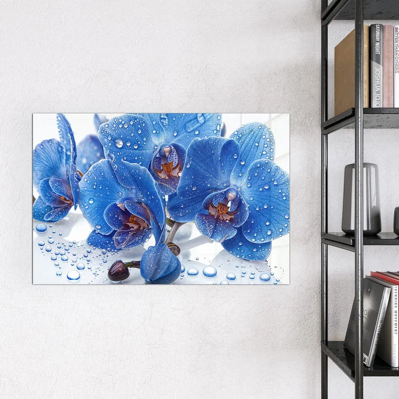 Magnettafel - Blaue Orchideen