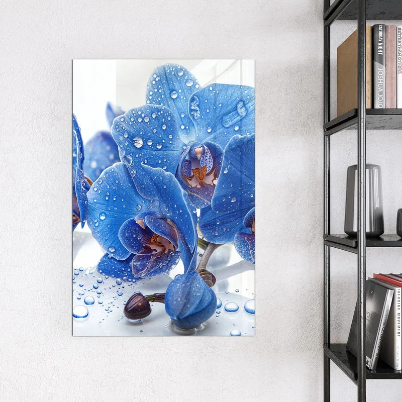 Magnettafel - Blaue Orchideen