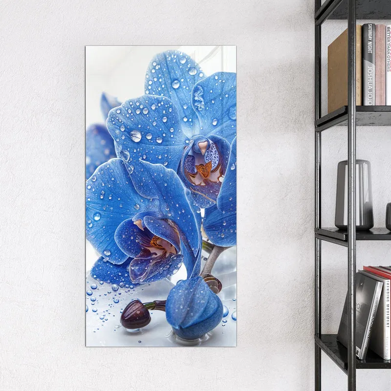Magnettafel - Blaue Orchideen