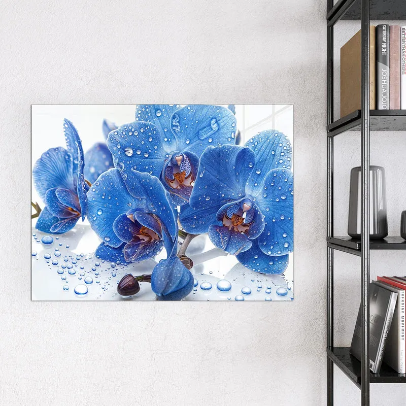 Magnettafel - Blaue Orchideen