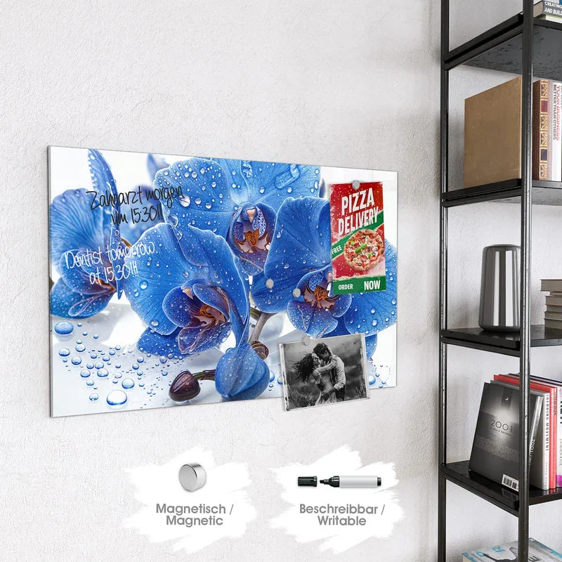 Magnettafel - Blaue Orchideen