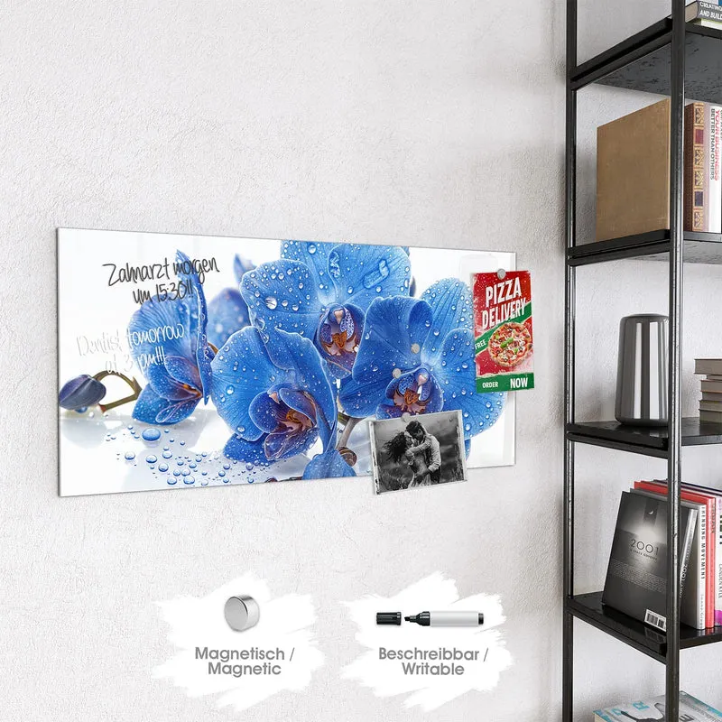 Magnettafel - Blaue Orchideen