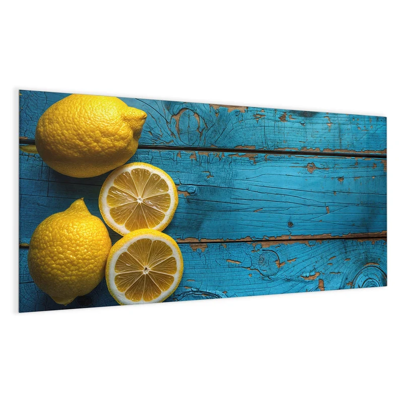 Magnettafel - Zitronen auf Holz