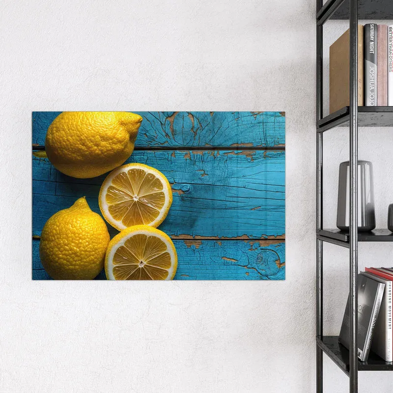 Magnettafel - Zitronen auf Holz
