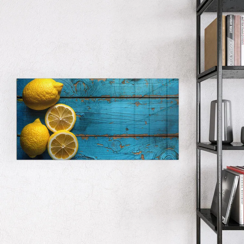Magnettafel - Zitronen auf Holz