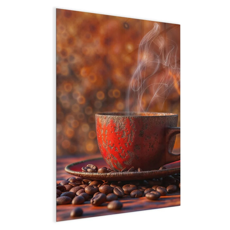 Magnettafel - Kaffeetasse im Herbst
