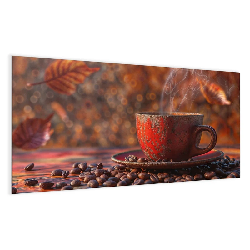 Magnettafel - Kaffeetasse im Herbst