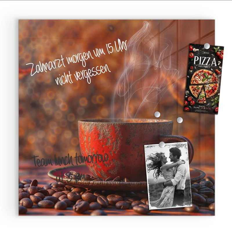 Magnettafel - Kaffeetasse im Herbst