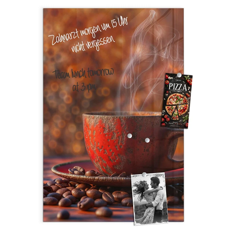 Magnettafel - Kaffeetasse im Herbst