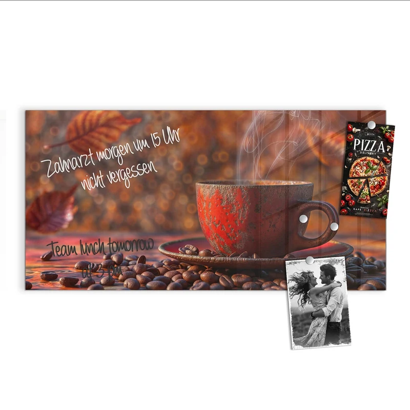 Magnettafel - Kaffeetasse im Herbst