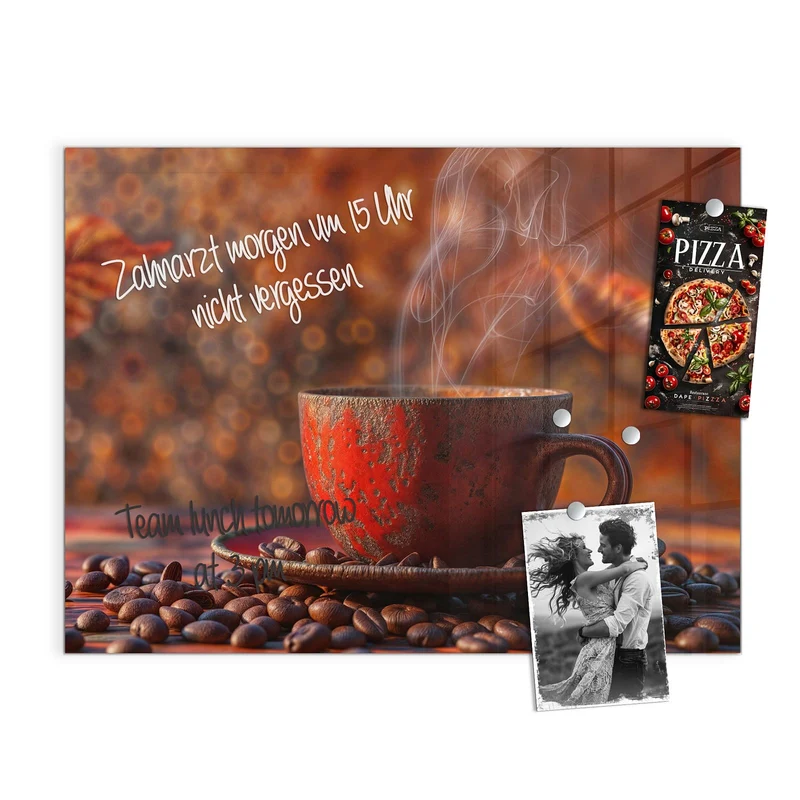 Magnettafel - Kaffeetasse im Herbst