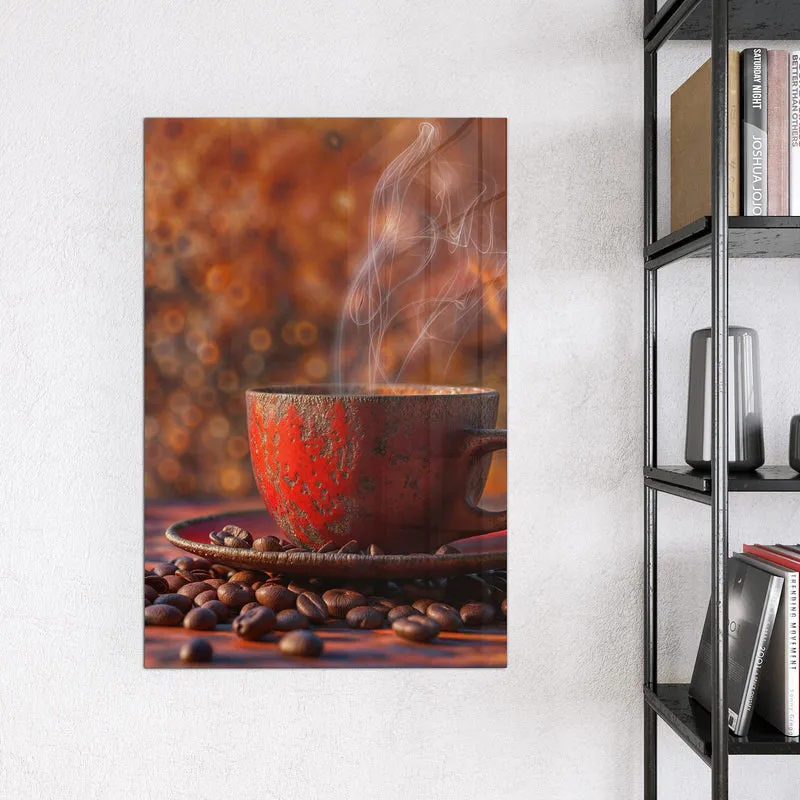 Magnettafel - Kaffeetasse im Herbst