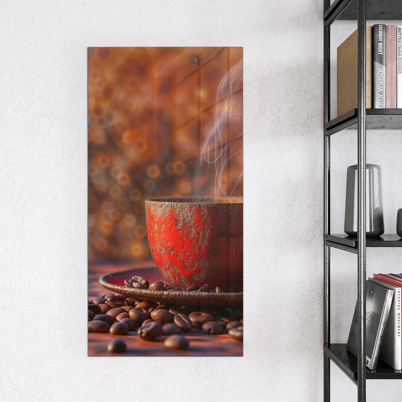 Magnettafel - Kaffeetasse im Herbst