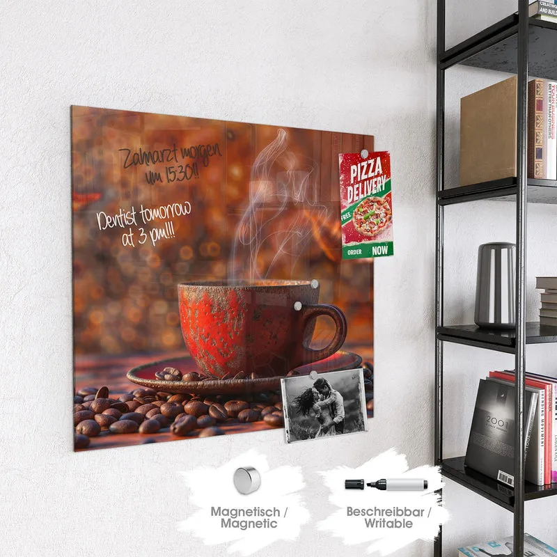 Magnettafel - Kaffeetasse im Herbst