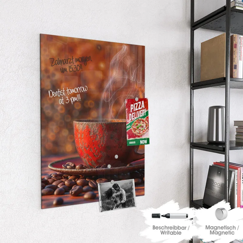 Magnettafel - Kaffeetasse im Herbst