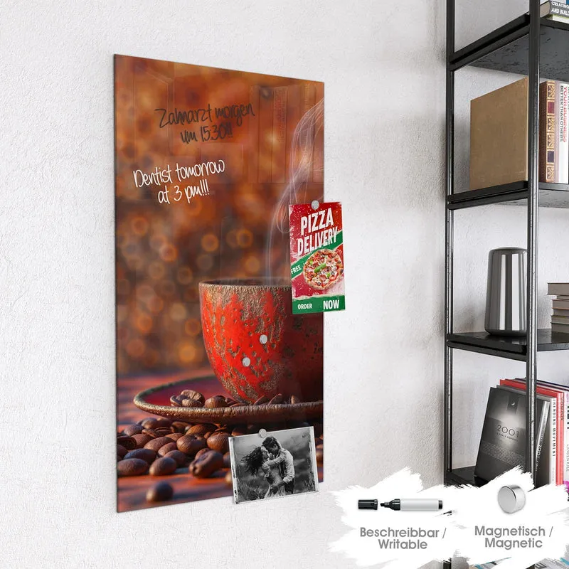 Magnettafel - Kaffeetasse im Herbst