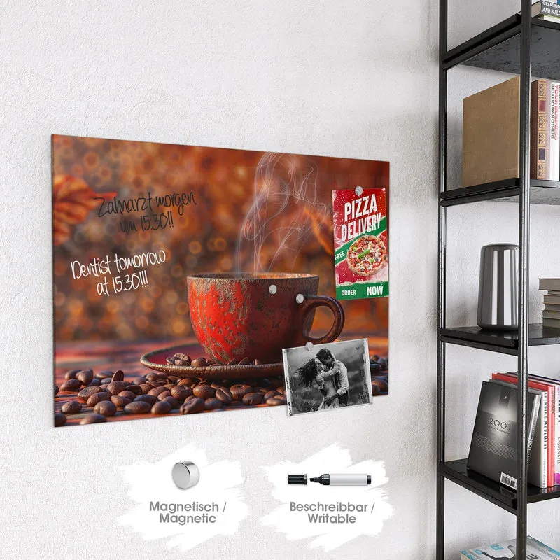Magnettafel - Kaffeetasse im Herbst