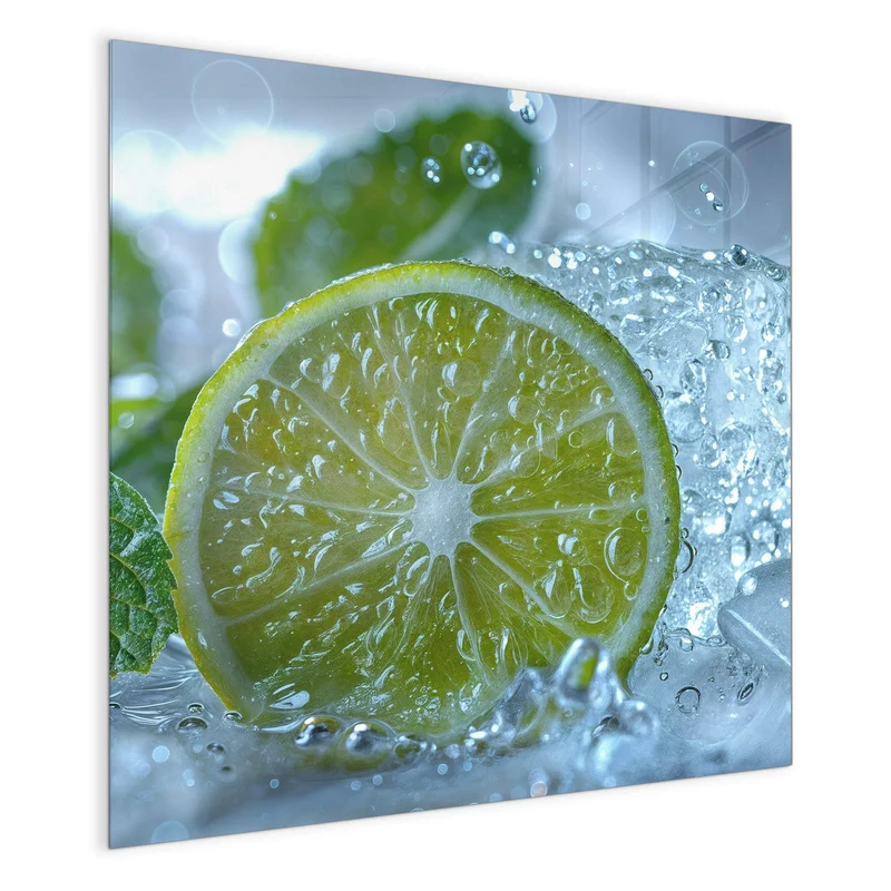 Magnettafel - Limettenscheibe im Eis