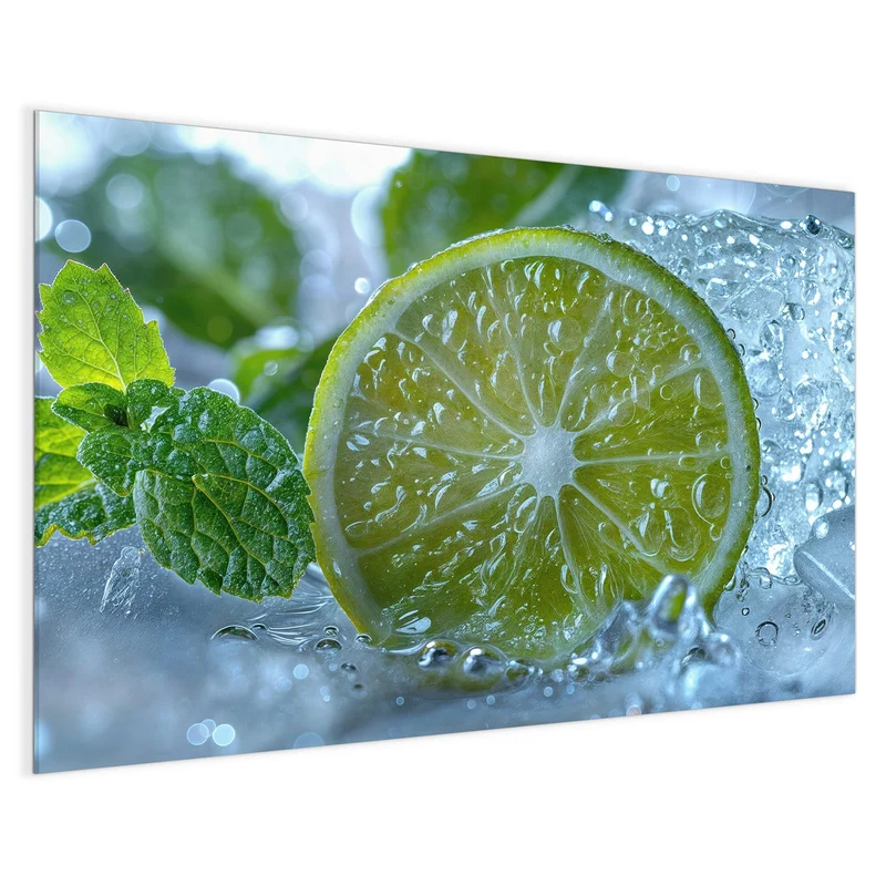Magnettafel - Limettenscheibe im Eis