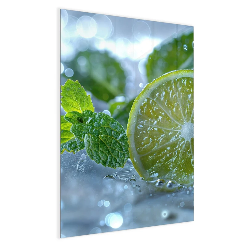 Magnettafel - Limettenscheibe im Eis