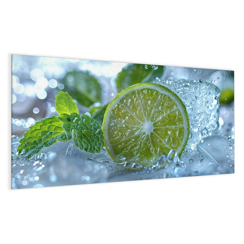 Magnettafel - Limettenscheibe im Eis